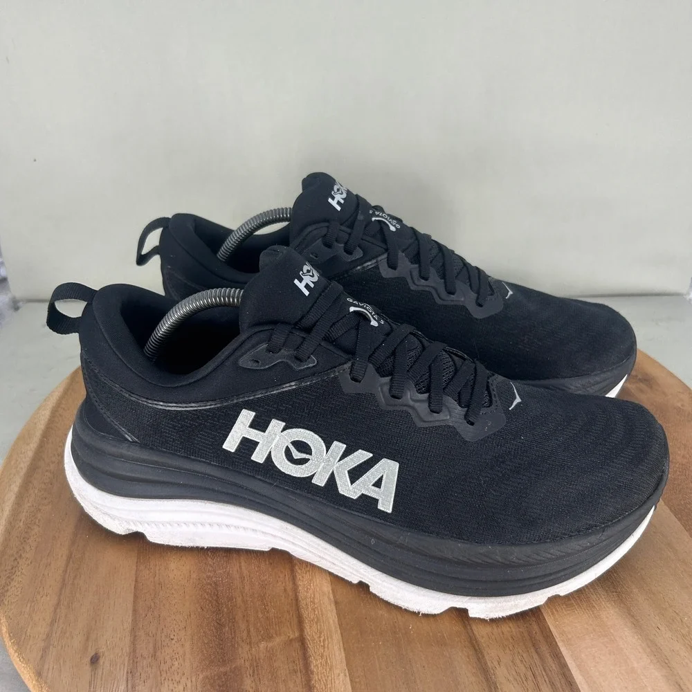 Hoka Gaviota 5 Mens Black White Running Shoes 1127929 BWHT Size 11 D